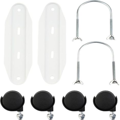 Support de poulie mobile en 2 pièces pour radiateur à bain d'huile, roulettes pivotantes à 360° robustes pour chauffage électrique, crochet en U, roulettes en acier au carbone (noir) (1/5)