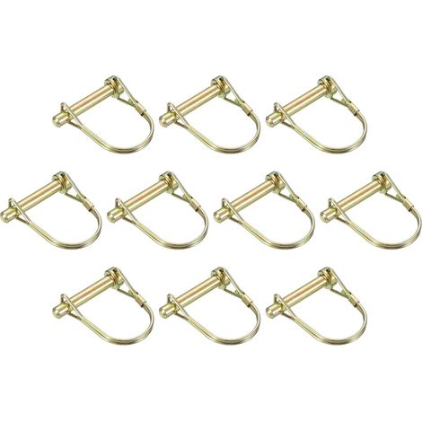 10Pcs 5/16" x 1-3/4" Goupille À Anneau, Goupilles Remorque Goupilles Rondes Pour Bateau Kayak Canoë Remorque Tracteur Chariot, Doré (1/5)