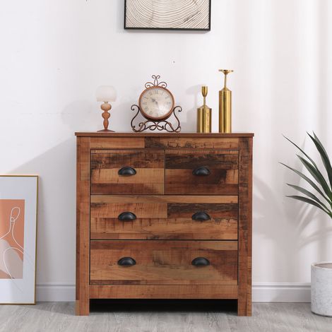 FURNITURE HMD Wooden Storage Cabinet Drawer Chest with 2+2 Drawers,79x35x81cm(WxDxH) (1/5)
