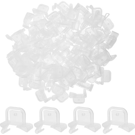 Angoily Lot de 100 clips rayon en plastique transparent, à boucle