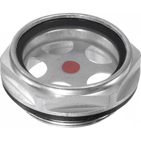 sourcing map Air Compresseur Huile Niveau Jauge Vision Verre M42x1,5mm Mâle Fileté Aluminium Liquide Indicateur Vision Fenêtre (1/5)