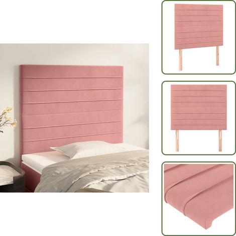Testiera da Letto - vidaXL Testiera Rosa 80x5x118/128 cm Velluto - Testiera in Legno