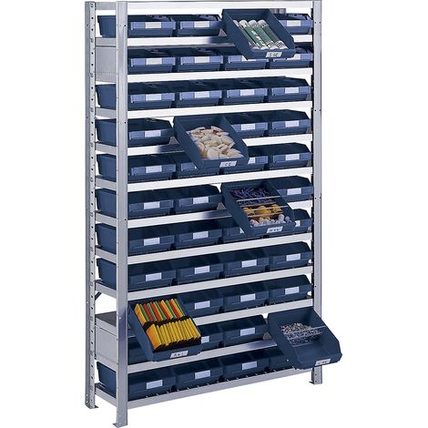 STEMO, Rayonnage emboîtable avec bacs, hauteur rayonnage 1790 (1/4)