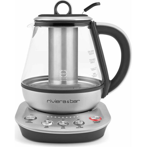 Théière inox 1L avec température variable – Verre – 800W – RIVIERA & BAR BTH450