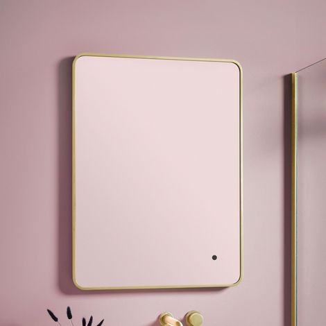 Orbit Alfie Soft Edge LED Bathroom Mirror 700mm H x 500mm W - Brushed Brass (1/2)