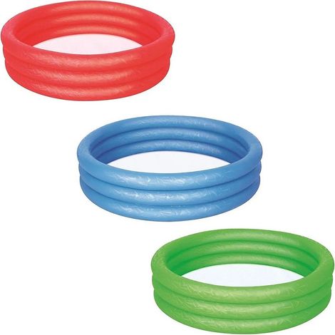 TRADE SHOP - Piscina Gonfiabile Tinta Unita Effetto Ghiaccio 3 Anelli Giardino 102x25cm 51024 - (1/5)