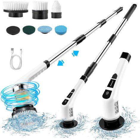 Épurateur rotatif électrique de salle bain avec têtes brosse remplaçables nettoyeur 7 (1/5)