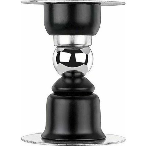 2 PCS Arrêt de Porte Magnétique, Butoir de Porte en Acier Inoxydable avec Ruban Adhésif Double Face 3M ou Vis - Inutile de Forage / forage Double usage（Noir） (1/5)