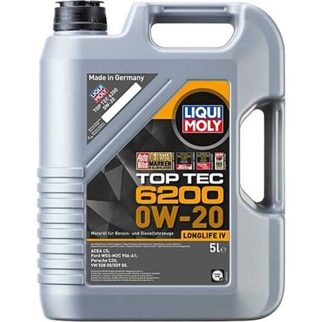 LIQUI MOLY TOP TEC 6200 0W-20, 5 L, TECHNOLOGIE DE SYNTHÈSE HUILE MOTRICE, SKU: 20789