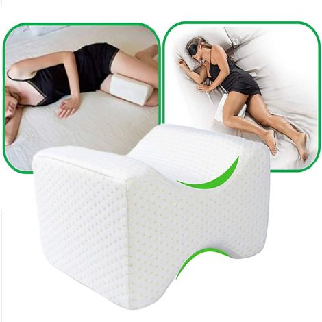 Coussin Jambes, Coussin Orthopédique pour Jambe avec Mousse Mémoire, Oreiller de Soutien du Genou pour Soulagement de la Sciatique, Douleur au Dos, Douleur aux Jambes, Grossesse Knee Pillow-Blanc-Fei (1/5)