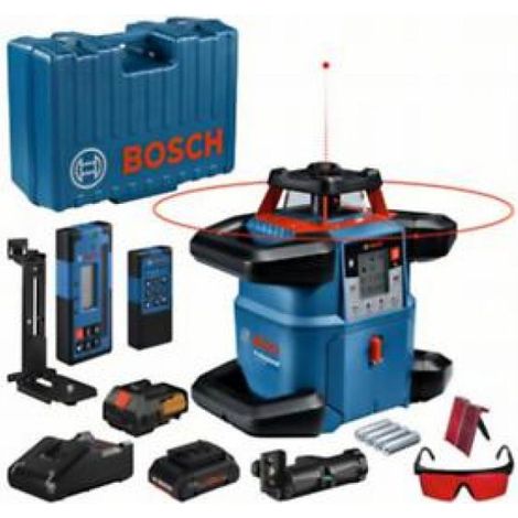 Bosch – Laser rotatif 601061F00 – Classe laser 2 – Portée jusqu'à 600 m – Étanchéité IP 68 – Autonomie 60 h avec batterie 18V