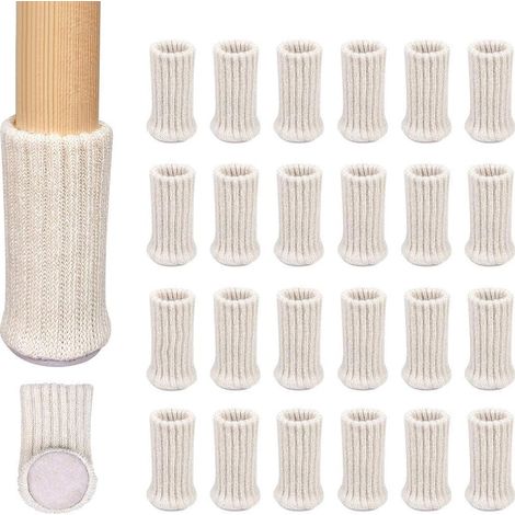 24 paires de chaussettes antidérapantes tricotées pour pieds de chaise, à