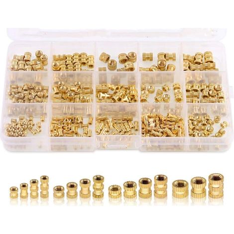 Insert Fileté - M2 M3 M4 M5 - Laiton - Pour Moulage par Injection et Impression 3D - 360 Pièces (1/5)