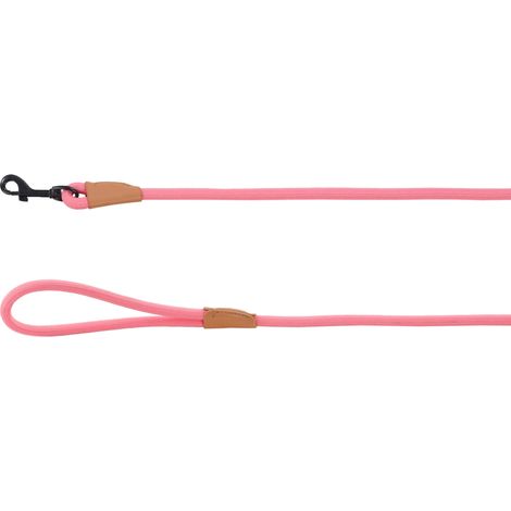 Laisse pour Chiot Malibu Rose - 130cm 10mm - Mousqueton avec Finition Mate Noire