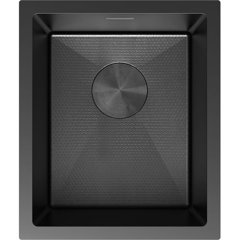 Mexen Trixo Edelstahlspüle 1-Becken 370 x 440 mm, schwarz HC - 6412371000-70HC (1/5)