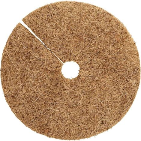 12 morceaux de tapis de cocotier pour pots de fleurs, tapis plats, tapis de noix de coco déchiquetés avec ouvertures rondes pour protéger les racines des plantes du gel et de l'hydratation (1/4)