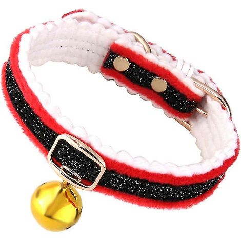 Weihnachts-Haustierzubehör: Halsband mit Glöckchen für Hund und Katze, roter Filz (1/5)