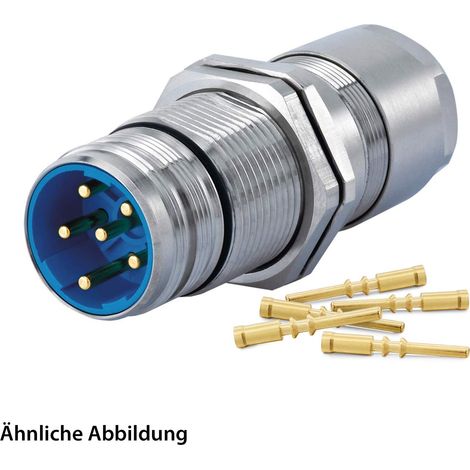 799918419K HUMMEL SET avec contacts M23 Puissance Traversée murale couplage, insert à sertir droit Nombre de pôles 3+5+PE, Prise mâle avec contre-écrou Panneau arrière, Plage de serrage 11,0 mm - 17,0
