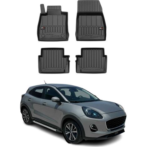 Tapis de Sol 3D TPE Premium pour Ford Puma 2019 à 2022, Revêtement de Sol pour Voiture, Intérieur antidérapant, Bords Hauts, Noir