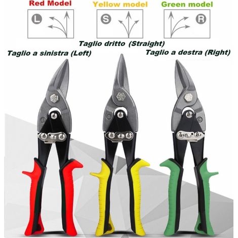 Cesoie/Cesoia a doppia leva per lamiere/lamiera taglio destro/sinistro/dritto set 3 pz