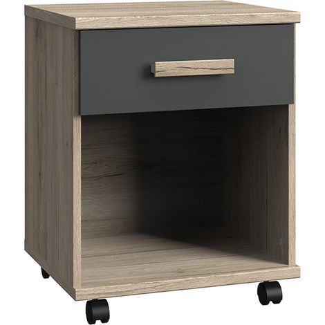 Rollcontainer in Eiche mit graphit CANTON-43 (1/3)