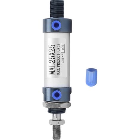 Vérin Pneumatique Double Effet Mini 25mm Alliage d'Aluminium à Simple Tige (Course 25mm) (1/5)