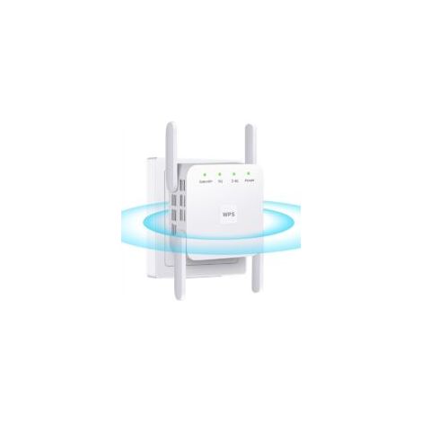 Répéteur WiFi Exterieur, 2025 Nouveau Amplificateur WiFi 1200Mbps, Répéteur WiFi Puissant sans Fil Double Bande 5GHz & 2.4GHz WiFi Extender, Compatible avec Toutes Les Box Internet Ethernet Port (1/5)