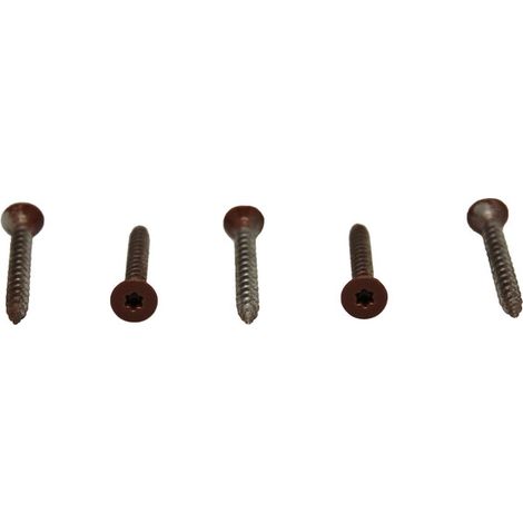 Tornillos lacados 30mm para fachada - Marrón rojizo (100 uds)