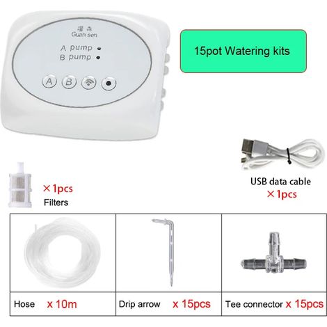 (15 régulateurs) Contrôleur d'irrigation de jardin intelligent WiFi, irrigation goutte à goutte automatique, contrôle par téléphone portable. (1/5)