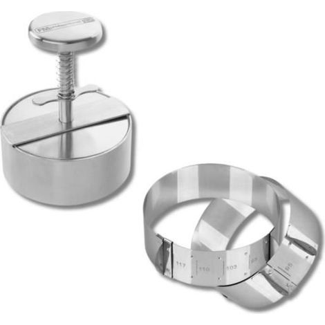 Conjunto de 2 piezas cortador redondo ajustable y prensa para hamburguesas - FACKELMANN PROFESIONAL - Para hamburguesas (1/4)