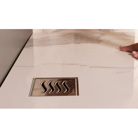 Drain de douche carré en acier inoxydable CONFLUO TIDE 15x15 cm (1/5)