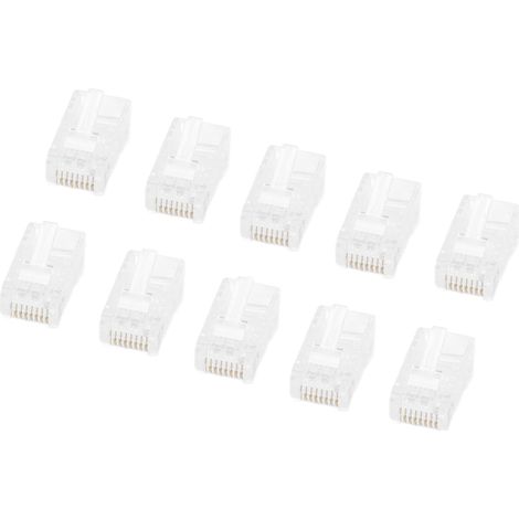 100 Connecteurs RJ45 CAT5 8P8C pour Câbles Ethernet, Embouts Cristal pour Réseau et Télécommunications (1/5)