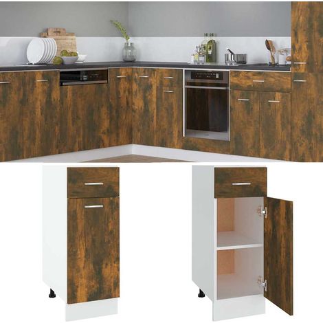 vidaXL Drawer Bottom Cabinet "Lyon" Smoked Oak 30x46x81.5 cm (1/5)