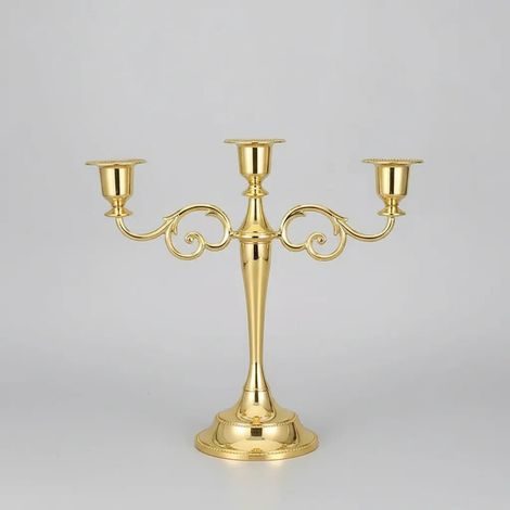 Dreiarmiger Kandelaber, europäischer Stil, Gold (1/5)