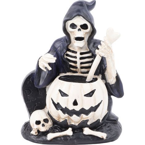 Figurine Squelette Sorcier Détaillée Résine Solide Couleurs Vives pour Décoration Halloween (1/5)