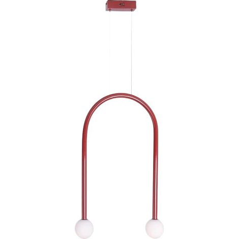 Suspension arche rouge 2 globes Enigma LED 4W Maxlight (1/4)