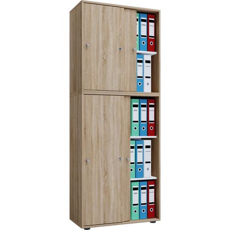 Puertas correderas de gabinete de oficina Lona 5 compartimentos 70x184x37 - VCM