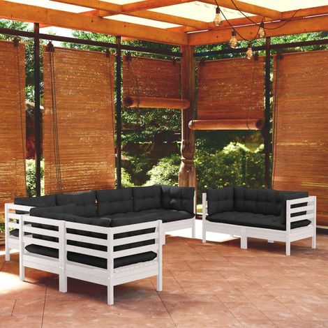 8-tlg. Garten-Lounge-Set mit Kissen Massivholz Kiefer vidaXL (1/5)