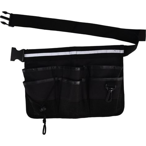 Sac de Rangement Portable Multi-Poches Ajustable pour Outils de Jardin, Noir (1/5)