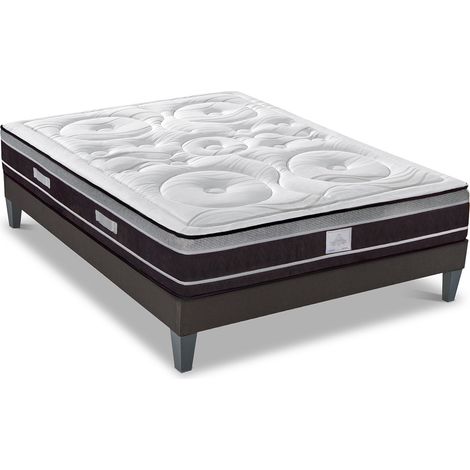 HYPSOM Ensemble DIVIN 140x190 cm Matelas Ressorts ensachés + Sommier Bois (1/5)