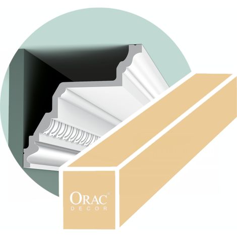 Cornisa muy grande - Orac Decor - L200xP19,5xH19,5cm - Caja de 16 metros - C307