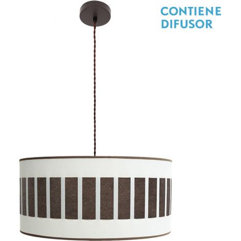FABRILAMP Colgante Ivanna 2xe27 Marron/blanco-oxido Regx50x50 Cm (1/2)