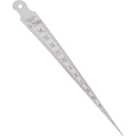 Règle en acier inoxydable de 1 à 15 mm, jauge de conicité pour soudage, outil de mesure métrique et impérial (1/5)