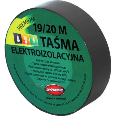 Nastro isolante elettrico autoestinguente nero 6KV 19mm 20m dinamico (1/2)
