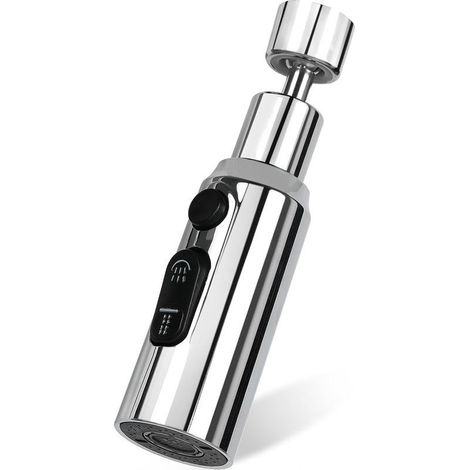 argent, Aérateur de Robinet 3 Modes Rotatif 360° Tête Douchette Evier Cuisine Brise Jet Robinet Cuisine D'eau Pour Robinet Embout Robinet Cuisine Adaptateur Mousseur Robinet (1/5)