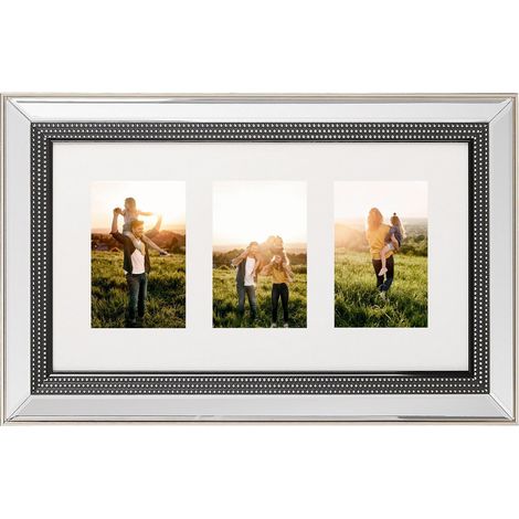 Cornice Portafoto Multipla Vetro Ramato Plastica 51 x 32 cm 3 Immagini Collage Foto Dalaba