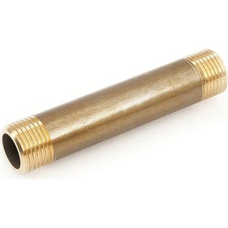 Tronchetto barilotto Filettatura Corta 1" 15 cm Ottone Giallo