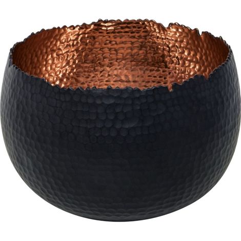 Hammered Bowl Planter - Iron - L19 x W19 x H14 cm - Black