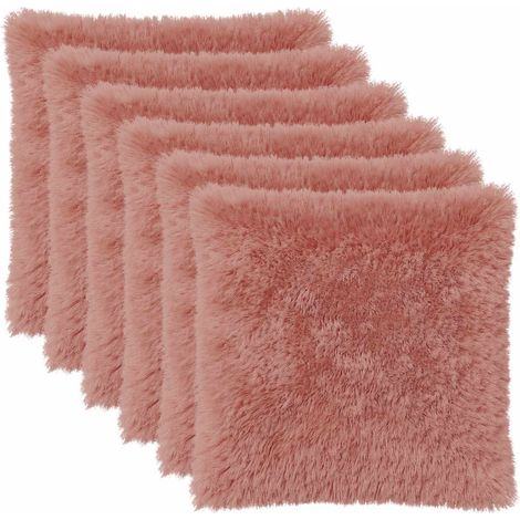 vidaXL Federa 6 pcs HEERLEN Rosa 55 x 55 cm Fleece PV