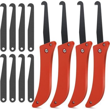 Grout Removal Tools Foldable Caulking Tool Knife Cleans Caulking Joint Tools 4 Pieces with 8 Replacement Blades for Removing Grout (1/5)